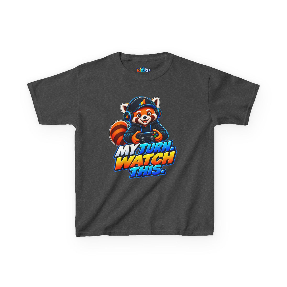 Kidxtr™ Kids Fox T-Shirt — 'My Turn, Watch This' Gaming Fox Graphic Tee