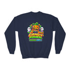 Kidxtr™ Kids Pumpkin Sweatshirt — 'Candy Power 100%' Gamer Halloween Graphic Crewneck