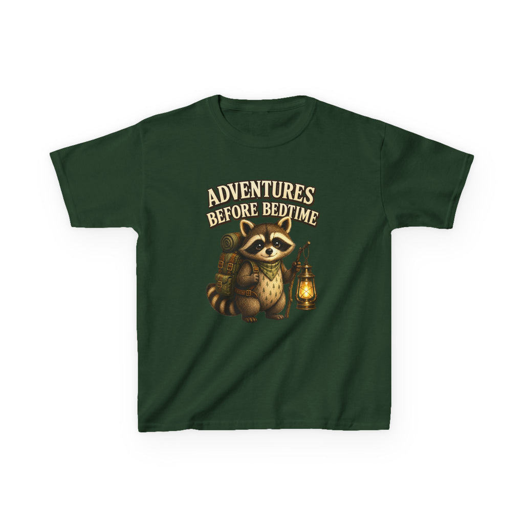 Kids Raccoon T-Shirt — 'Adventures Before Bedtime' Lantern Graphic Tee