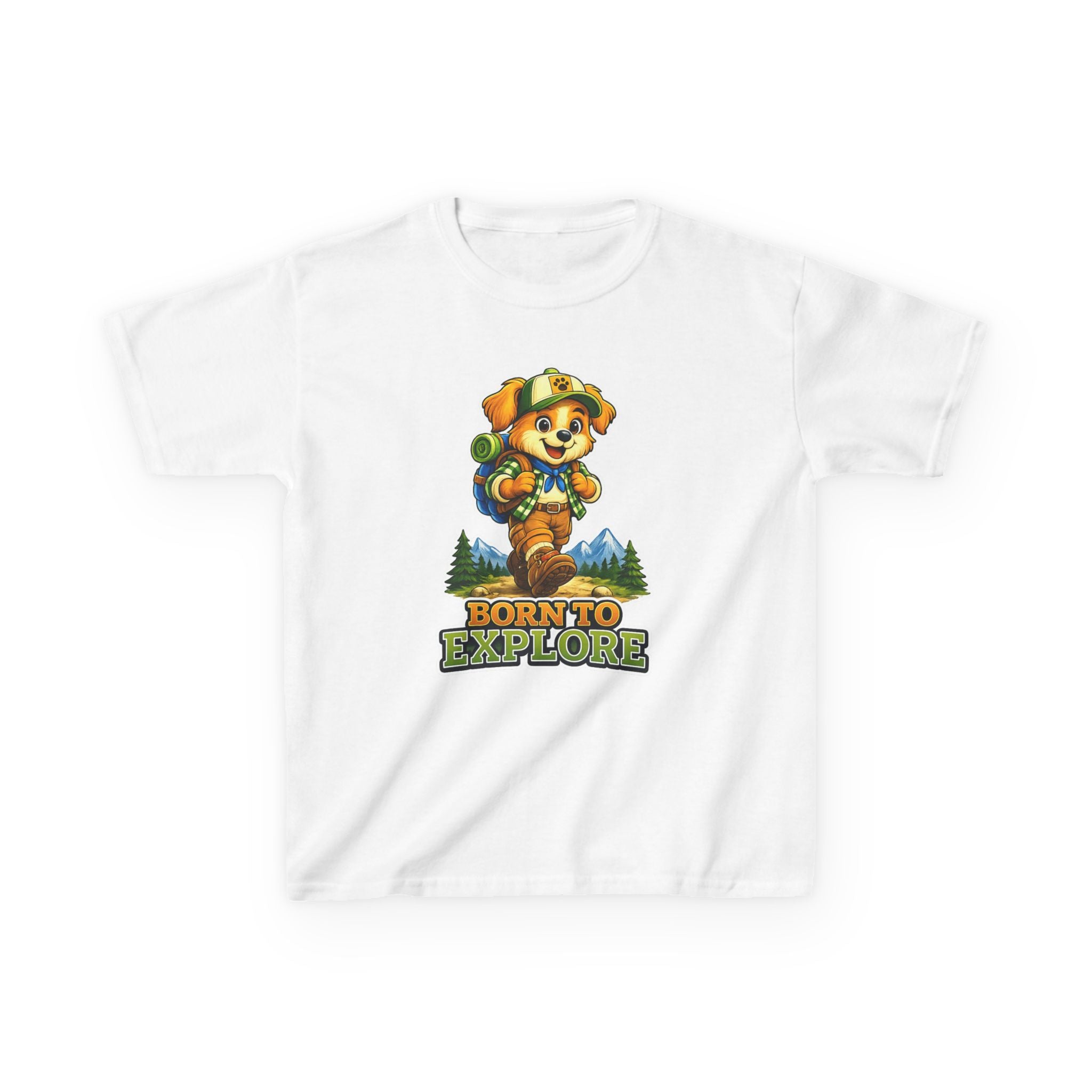 Kids Adventure T-Shirt — 'Born to Explore' Adventure Puppy Graphic Tee