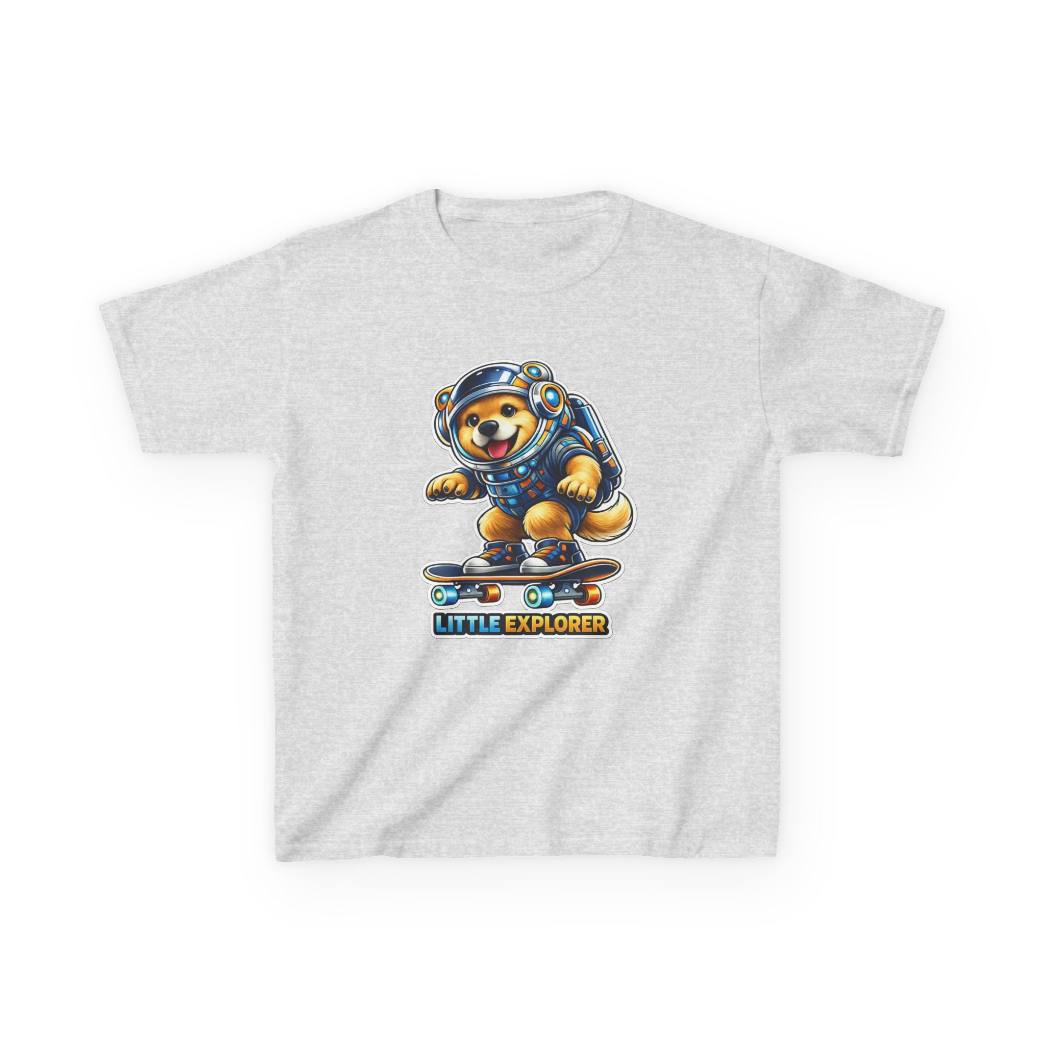 Kids Skateboard T-Shirt — 'Little Explorer' Skateboarding Puppy Graphic Tee