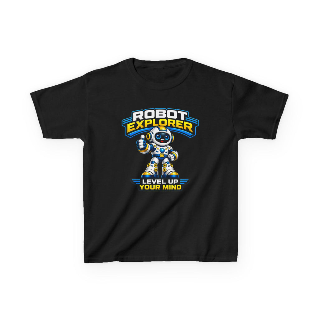 Kids T-Shirt – Robot Explorer 'Level Up Your Mind' Graphic Tee