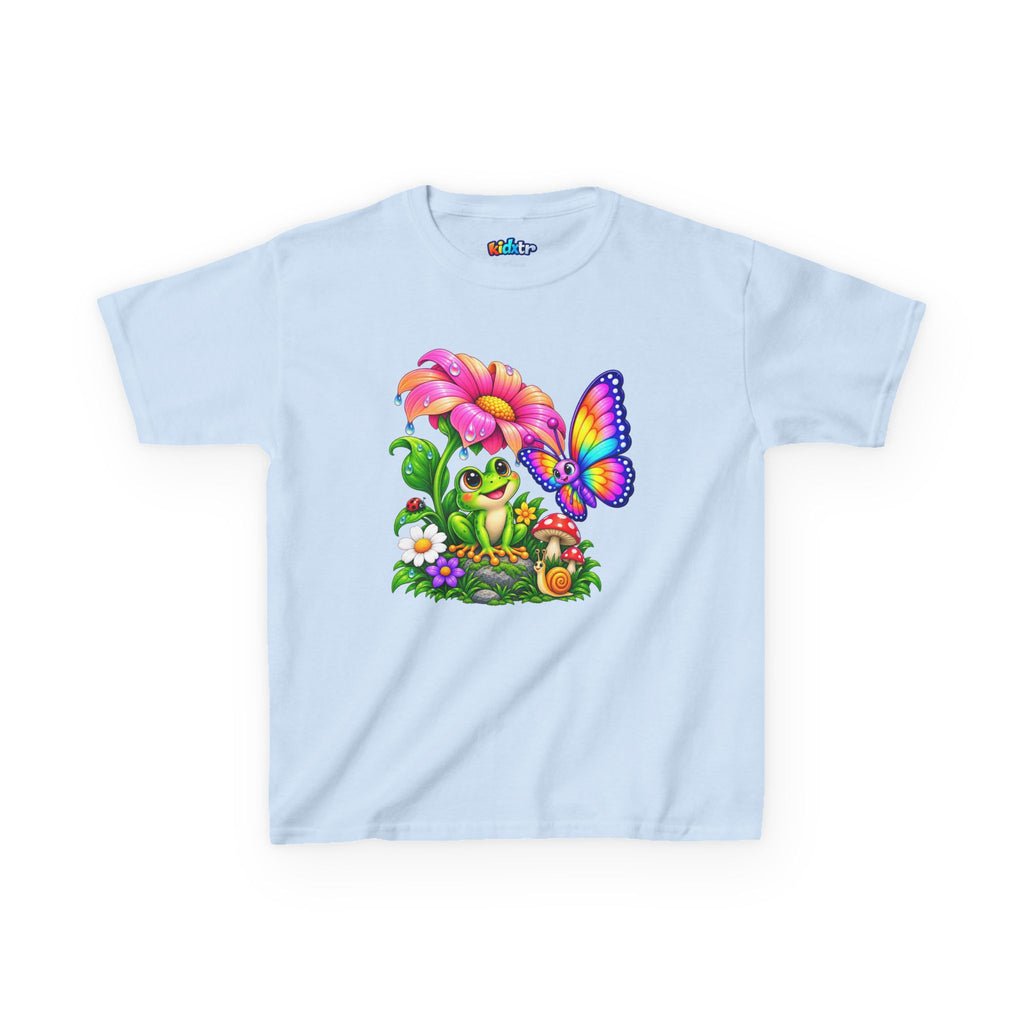 Kidxtr™ Kids Frog T-Shirt — 'Garden Squad' Frog & Butterfly Graphic Tee