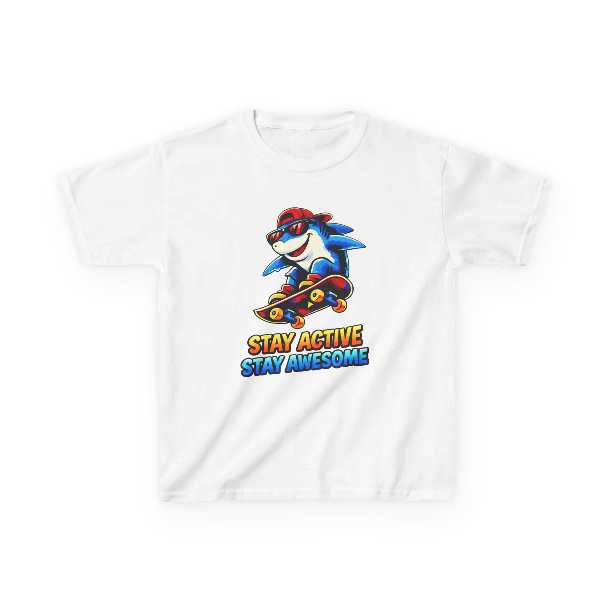 Kids Skateboard Shark T-Shirt – Stay Active Graphic Tee