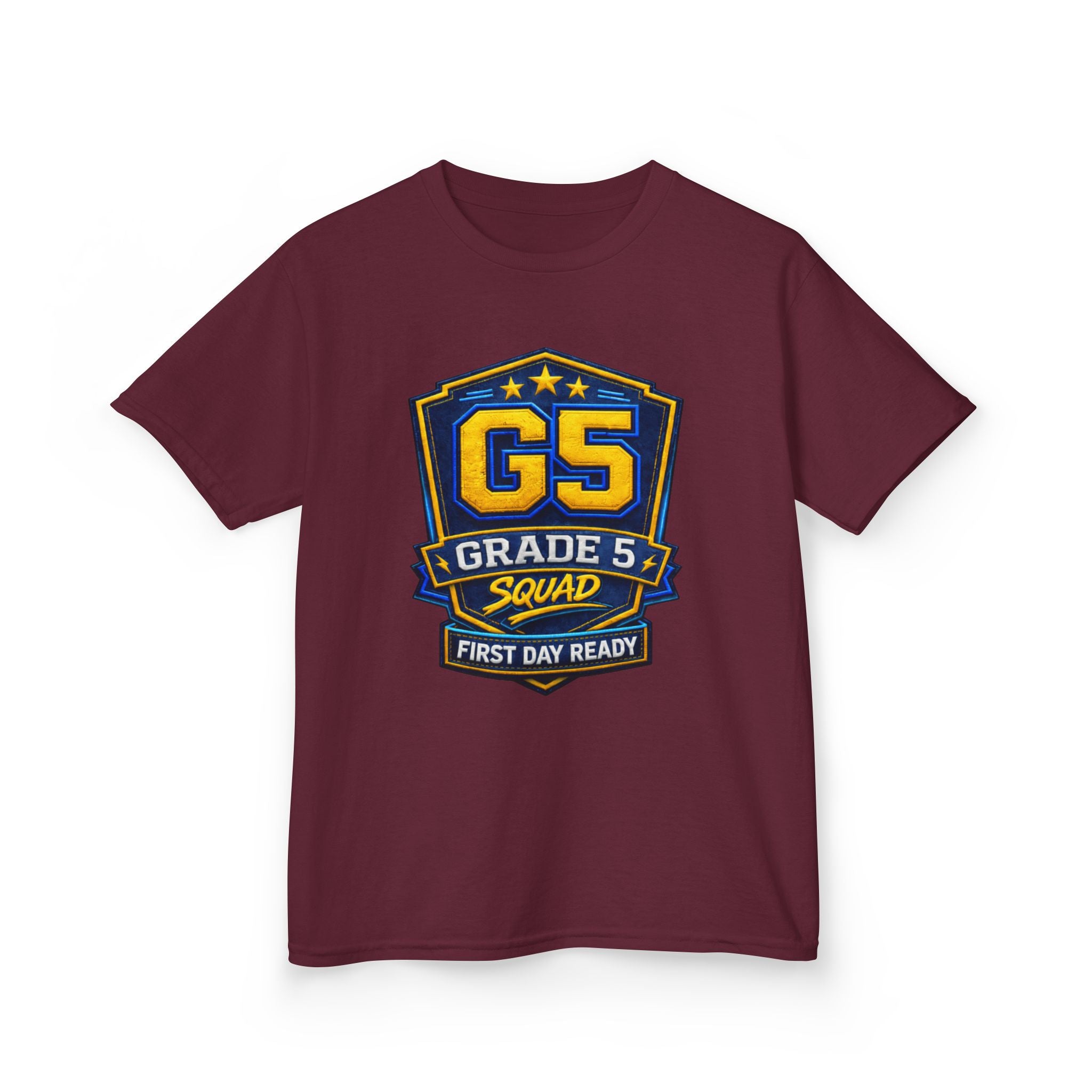 Kids Grade 5 T-Shirt — 'G5 Squad' First Day Ready Back-to-School Graphic Tee
