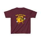 Kids Funny T-Shirt — 'Run Taco Run!' Cute Running Taco Graphic Tee