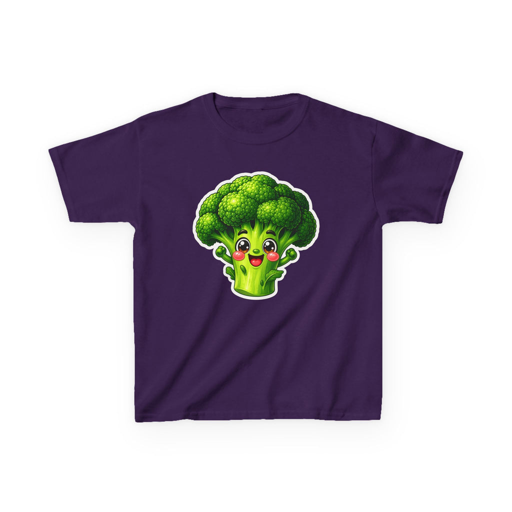Kids Veggie T-Shirt — 'Eat Your Greens' Cute Smiling Broccoli Graphic Tee