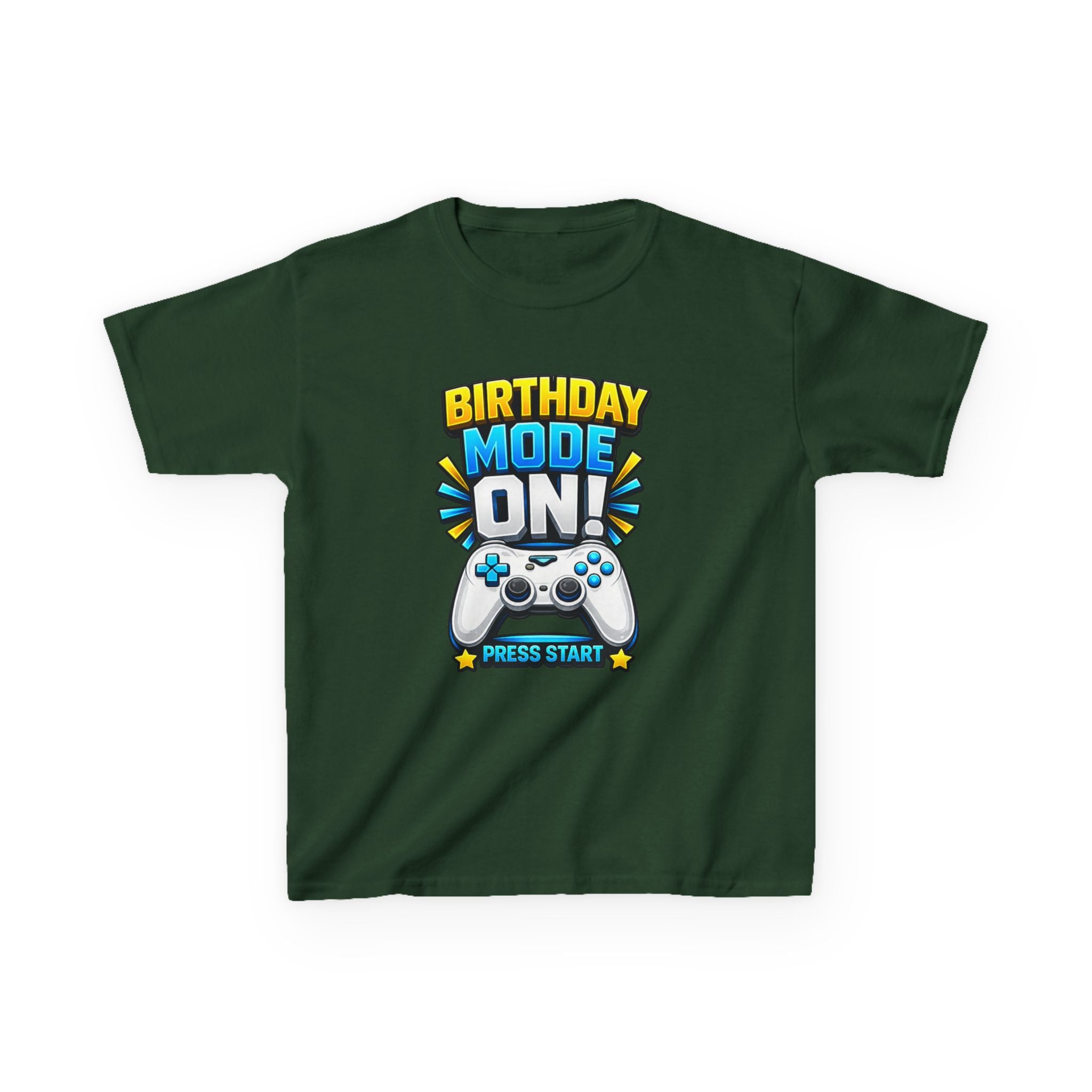 Kids Birthday T-Shirt — 'Birthday Mode On' Gamer Controller Graphic Tee