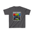 Kids Birthday T-Shirt — 'Birthday Mode On' Video Game Controller Graphic Tee