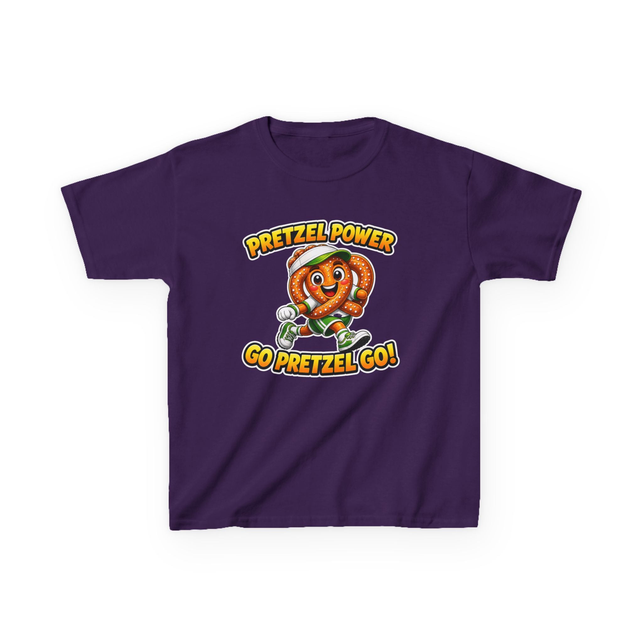 Kids Pretzel T-Shirt — 'Pretzel Power' Go Pretzel Go Cute Snack Mascot Graphic Tee