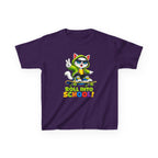 Kids Skateboard Cat T-Shirt — 'Roll Into School' Back-to-School Graphic Tee