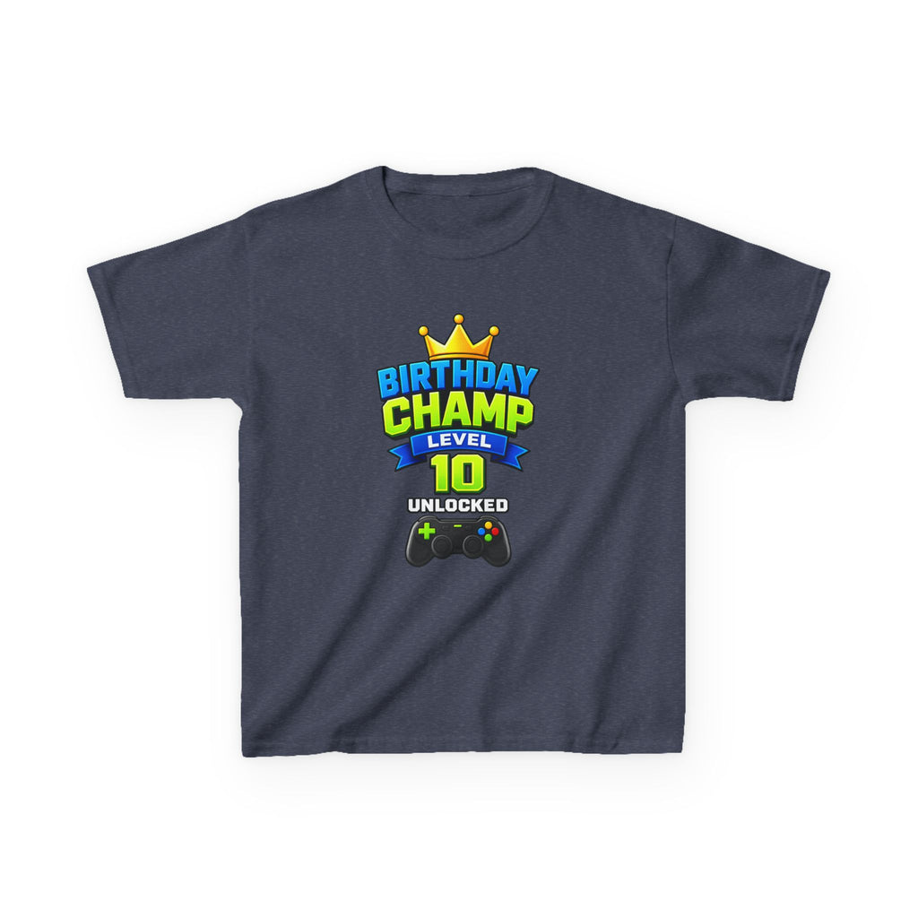 Kids Birthday T-Shirt — 'Birthday Champ' Level 10 Unlocked Gamer Graphic Tee