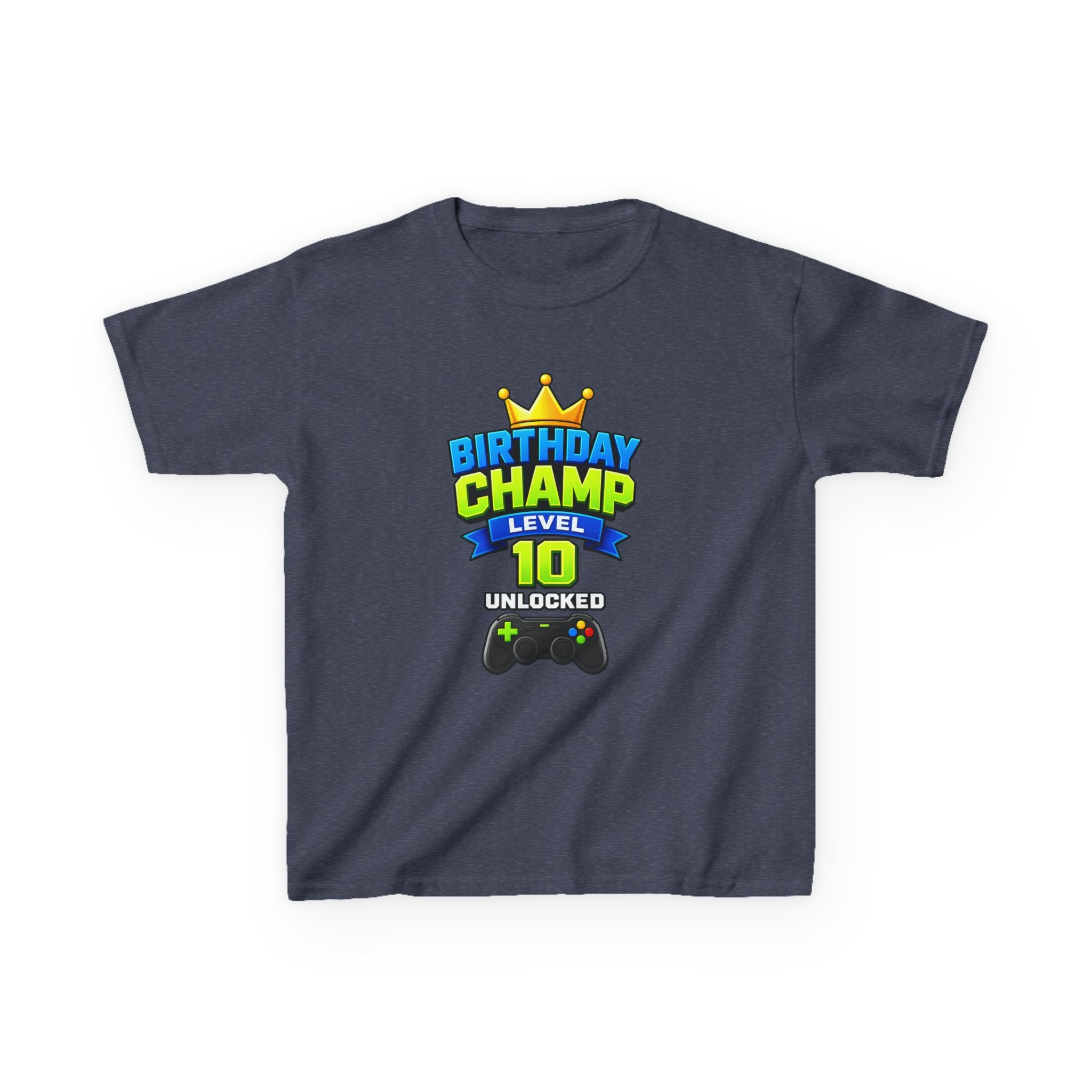 Kids Birthday T-Shirt — 'Birthday Champ' Level 10 Unlocked Gamer Graphic Tee