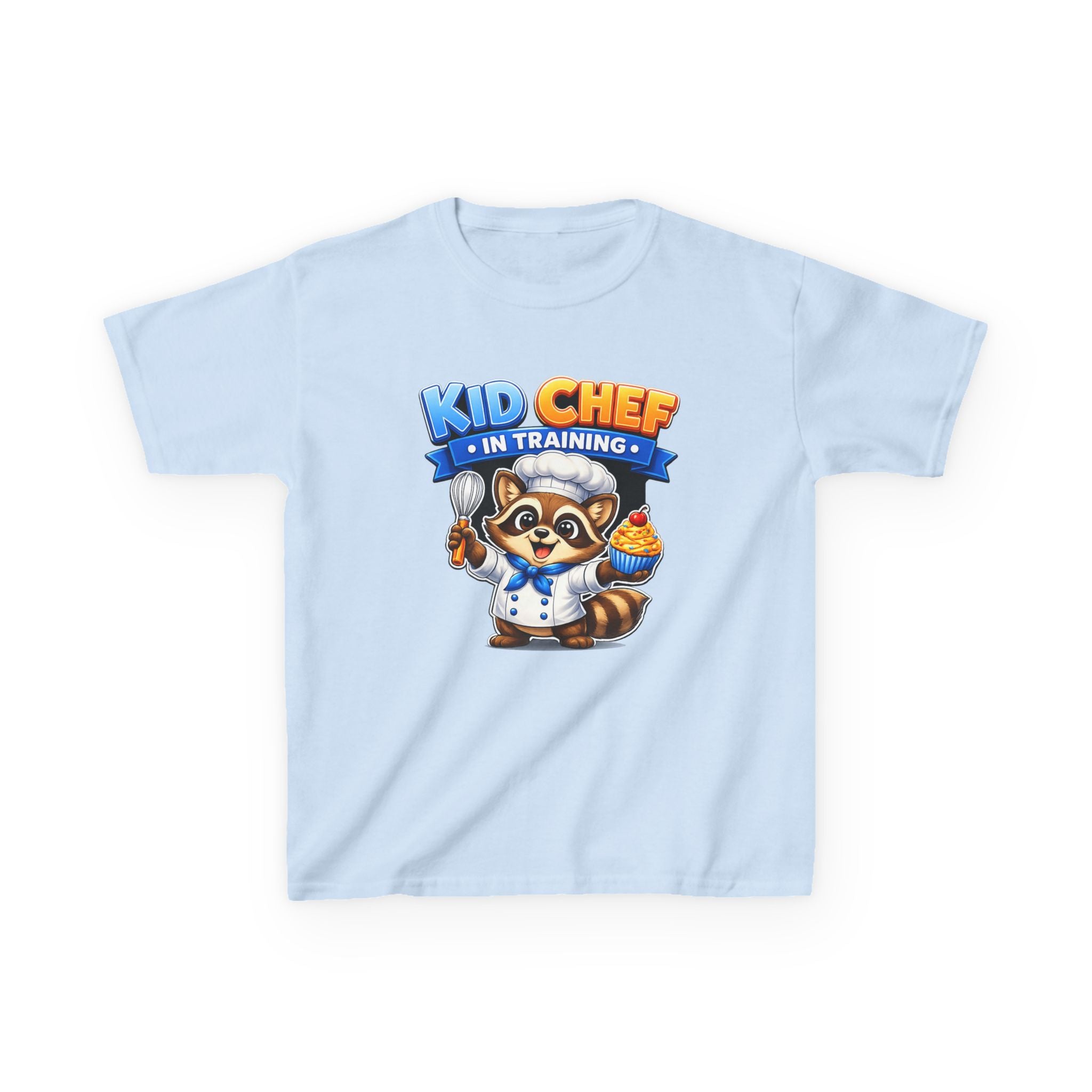 Kids Chef T-Shirt — 'Kid Chef in Training' Raccoon Cooking Graphic Tee