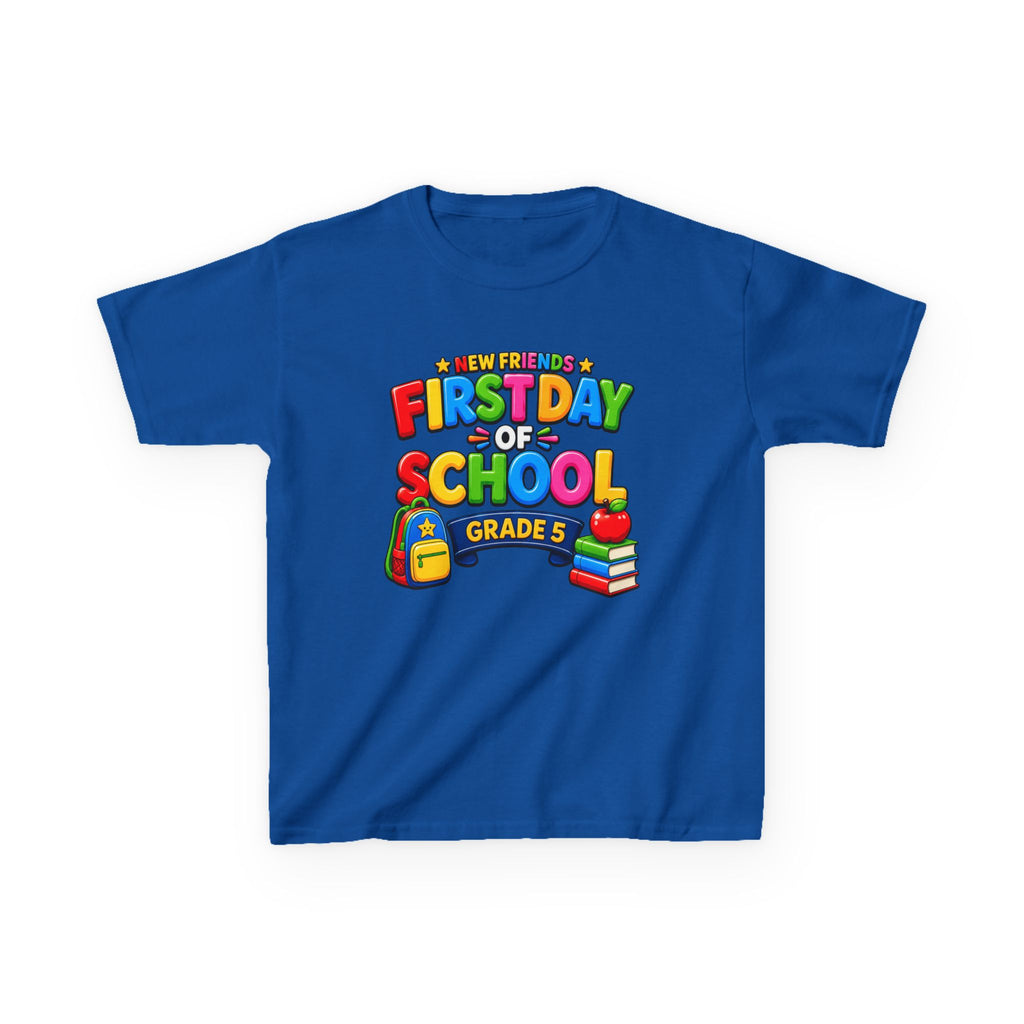 Kids School T-Shirt — 'Grade 5' First Day of School Back-to-School Graphic Tee