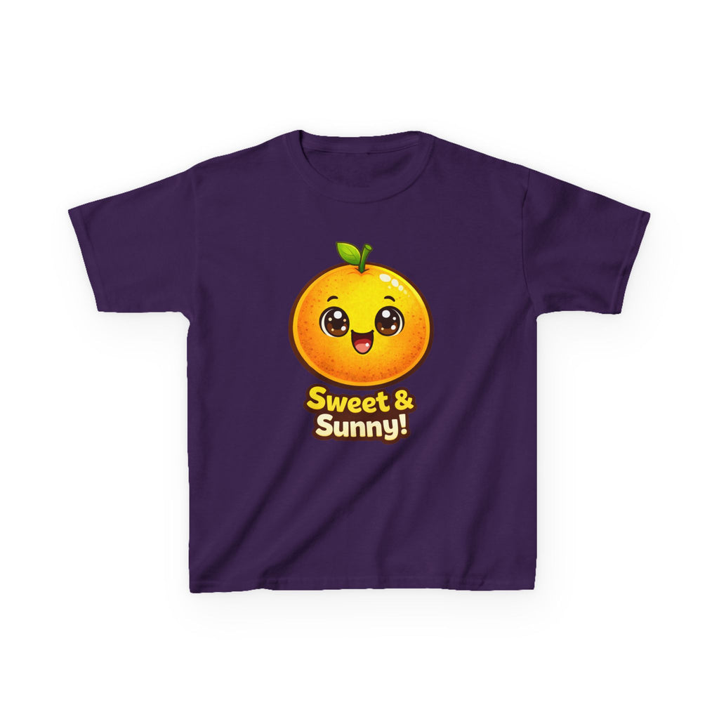 Kids Food T-Shirt — 'Sweet & Sunny!' Kawaii Orange Graphic Tee