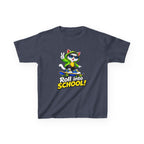 Kids T‑Shirt — 'Roll into School!' Skateboard Cat Back-to-School Tee