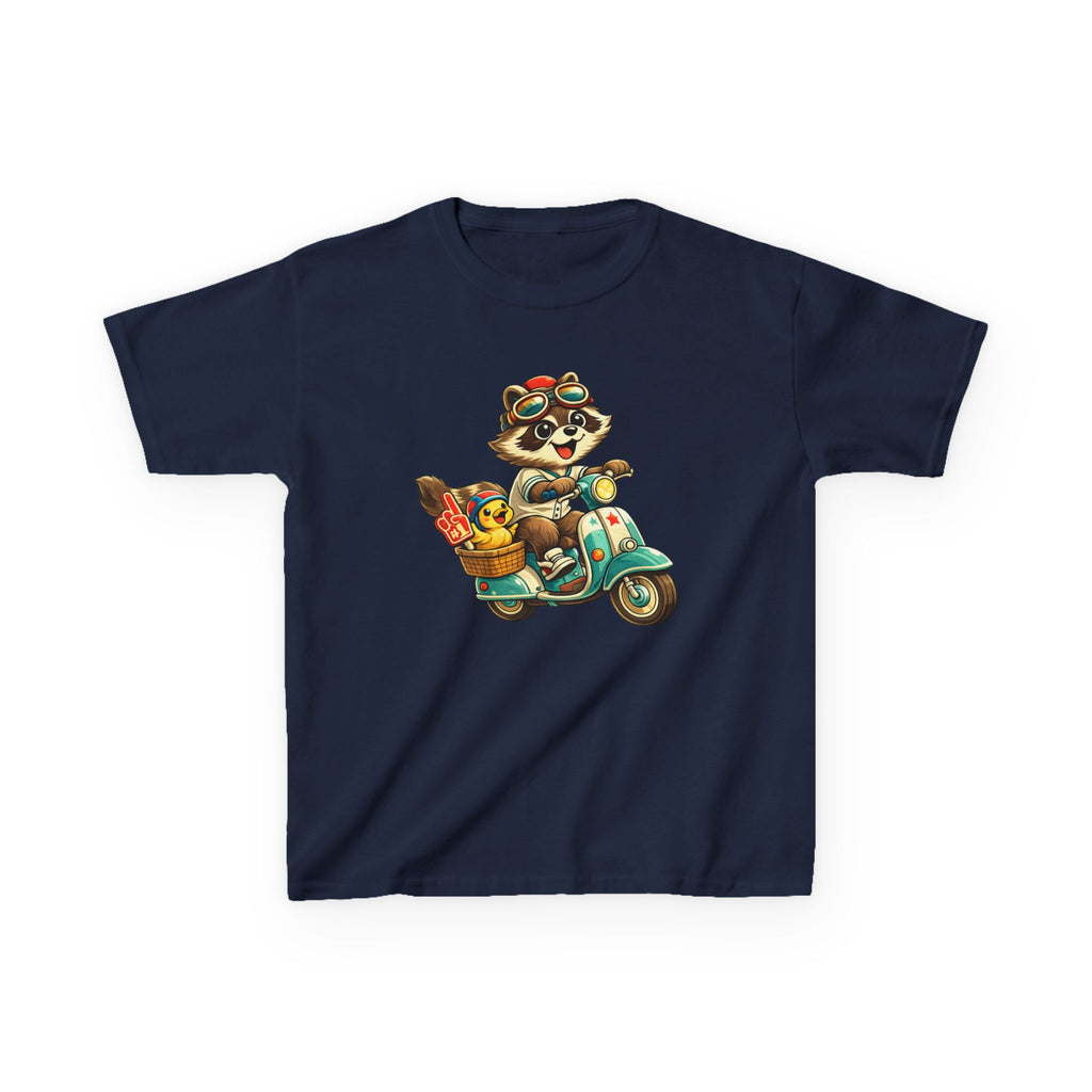 Kids Raccoon T-Shirt – Scooter Rider Graphic Tee
