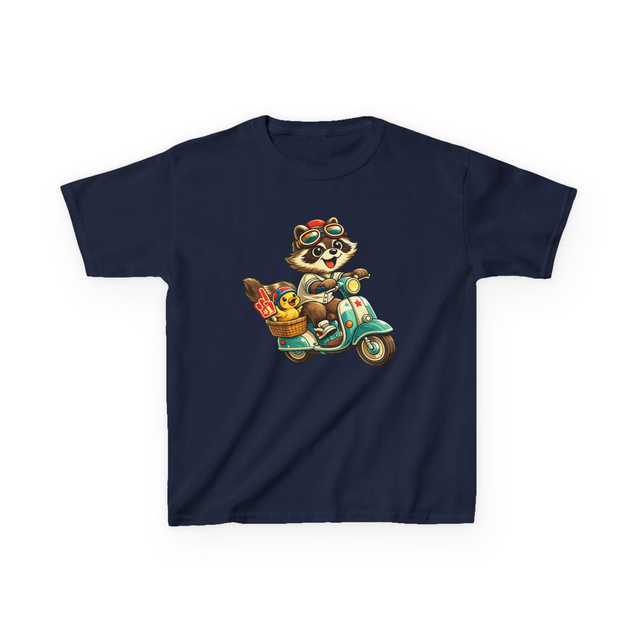 Kids Raccoon T-Shirt – Scooter Rider Graphic Tee
