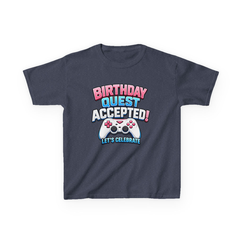 Kids Birthday T-Shirt — 'Birthday Quest' Gamer Controller Graphic Tee
