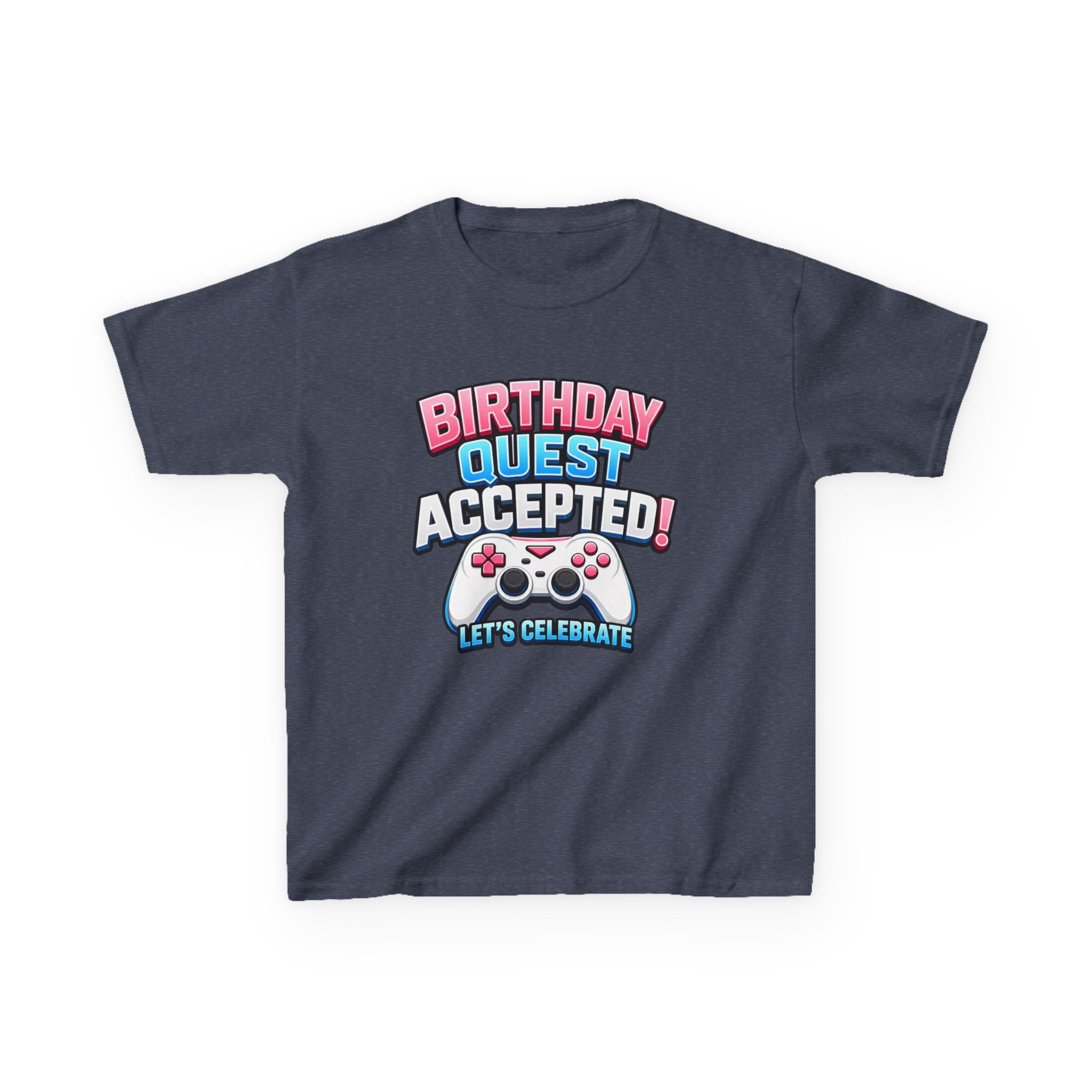 Kids Birthday T-Shirt — 'Birthday Quest' Gamer Controller Graphic Tee