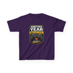 Kids Birthday T-Shirt — 'Another Year Stronger' +10 XP Level Up Graphic Tee