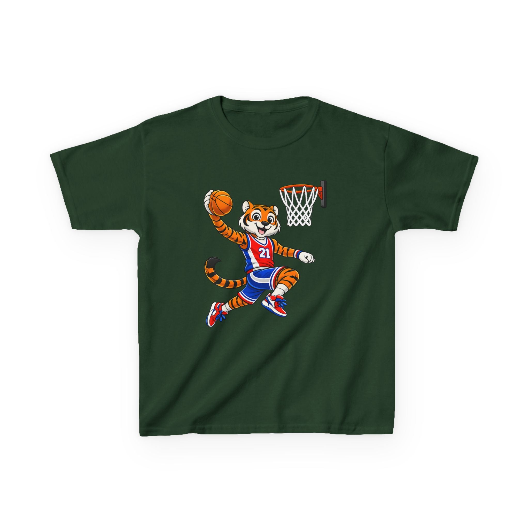 Kids Basketball Tiger T-Shirt – Dunking Tiger Graphic Tee