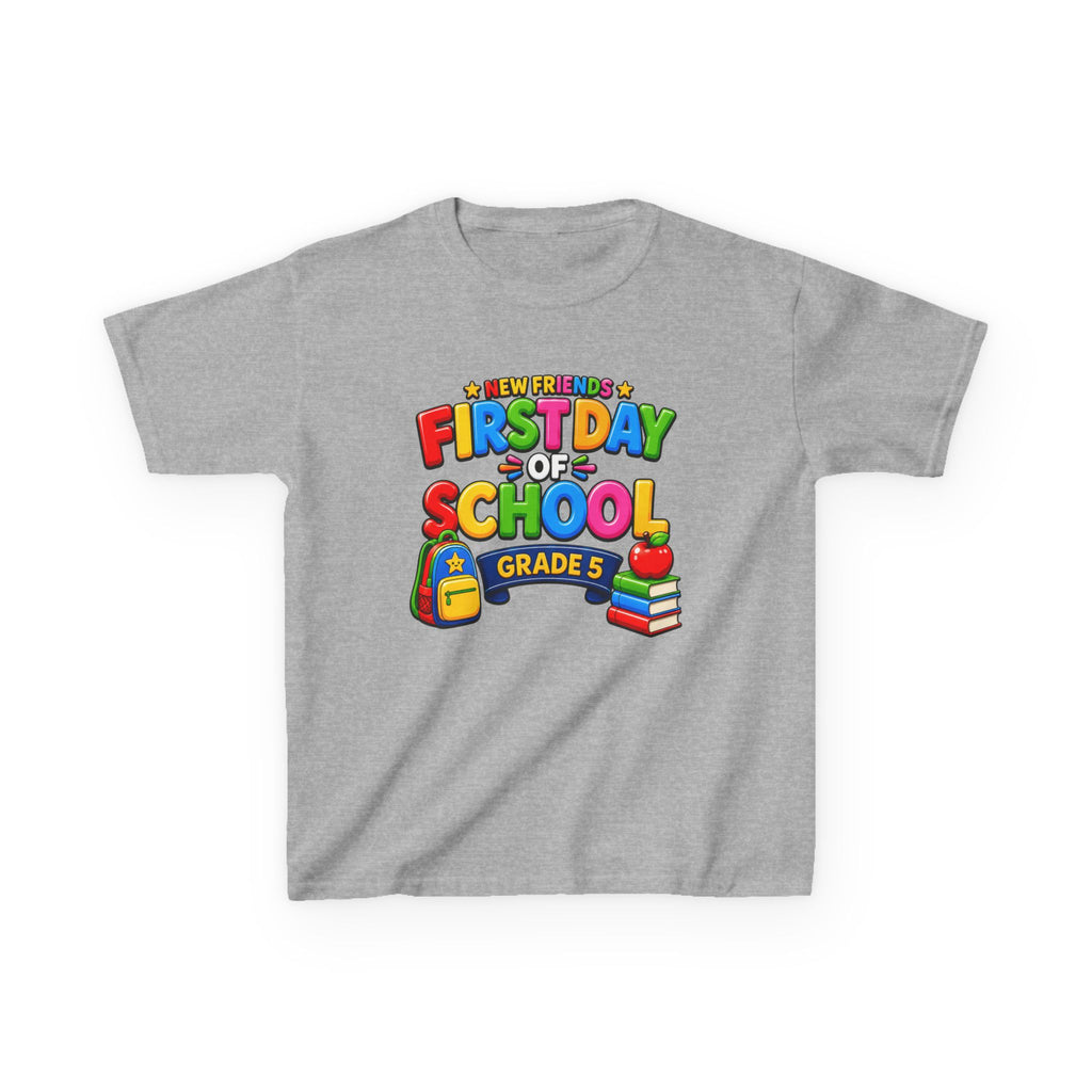 Kids School T-Shirt — 'Grade 5' First Day of School Back-to-School Graphic Tee