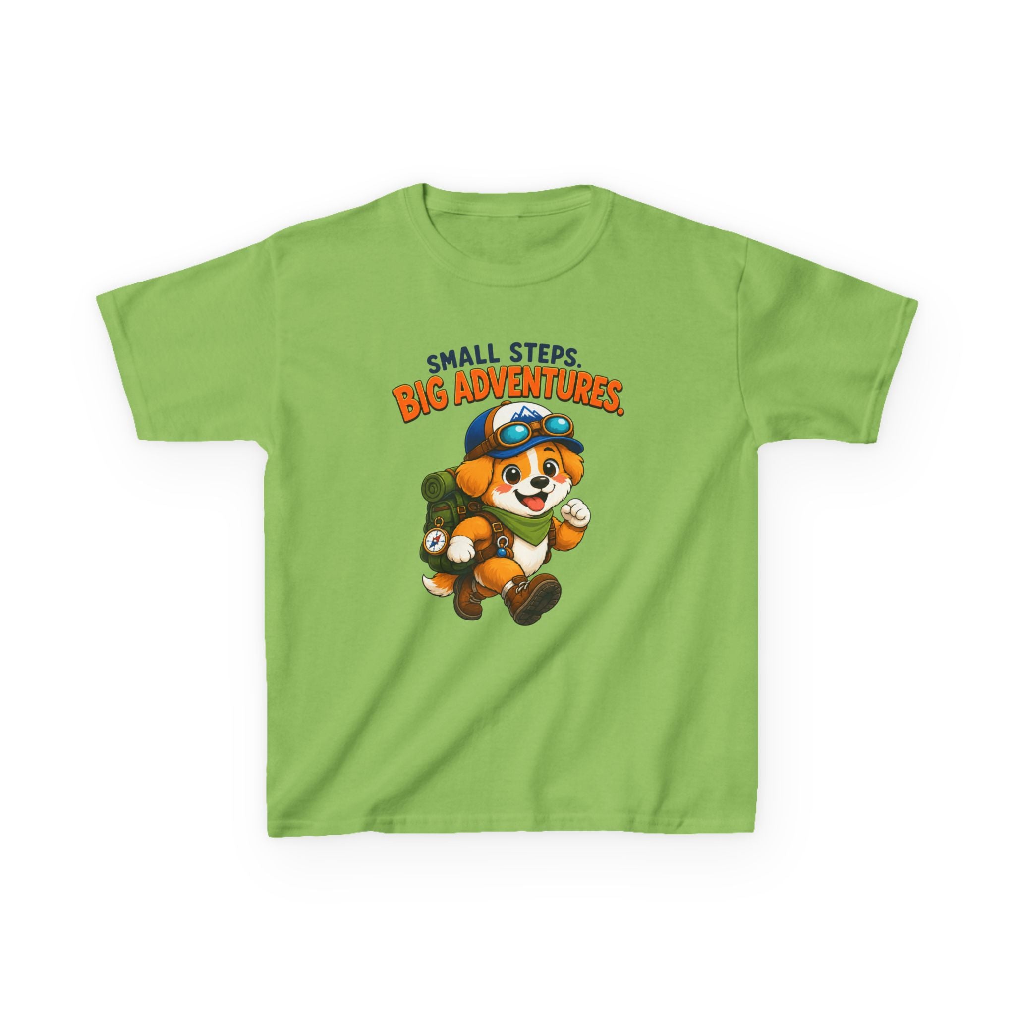 Kids Puppy T-Shirt — 'Small Steps, Big Adventures' Explorer Puppy Graphic Tee