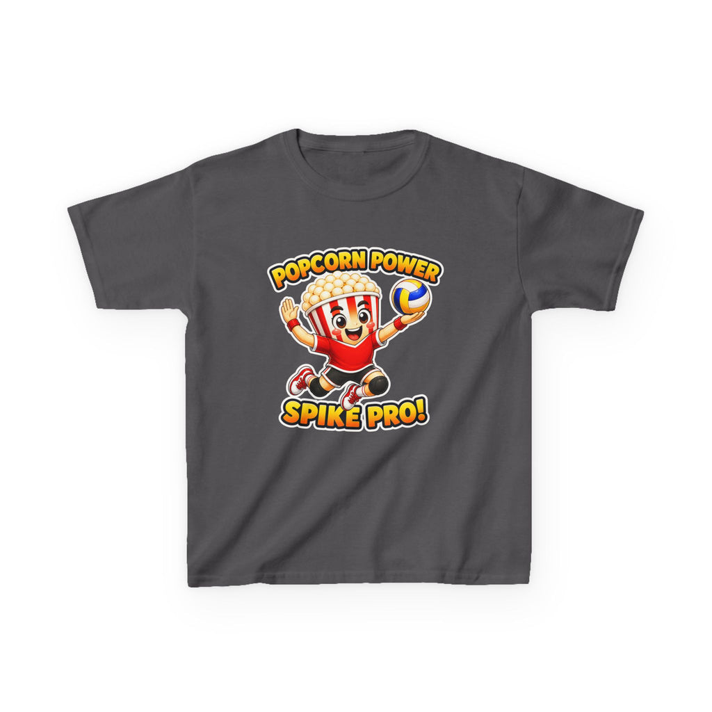 Kids Volleyball T-Shirt — 'Popcorn Power' Spike Pro Graphic Tee