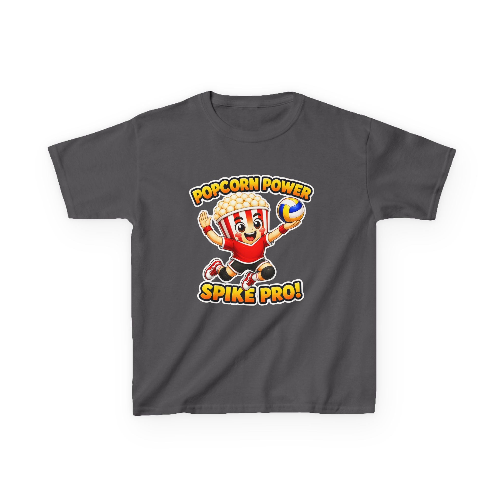 Kids Volleyball T-Shirt — 'Popcorn Power' Spike Pro Graphic Tee