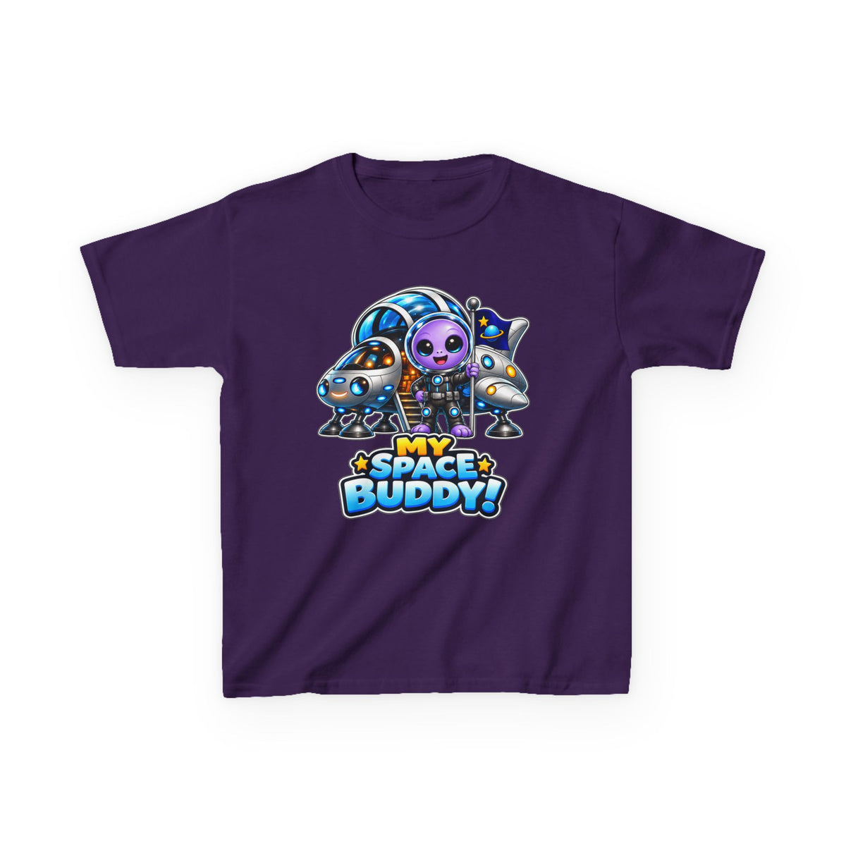 Kidxtr™ Kids Space T-Shirt — 'My Space Buddy' Alien Rocket Graphic Tee