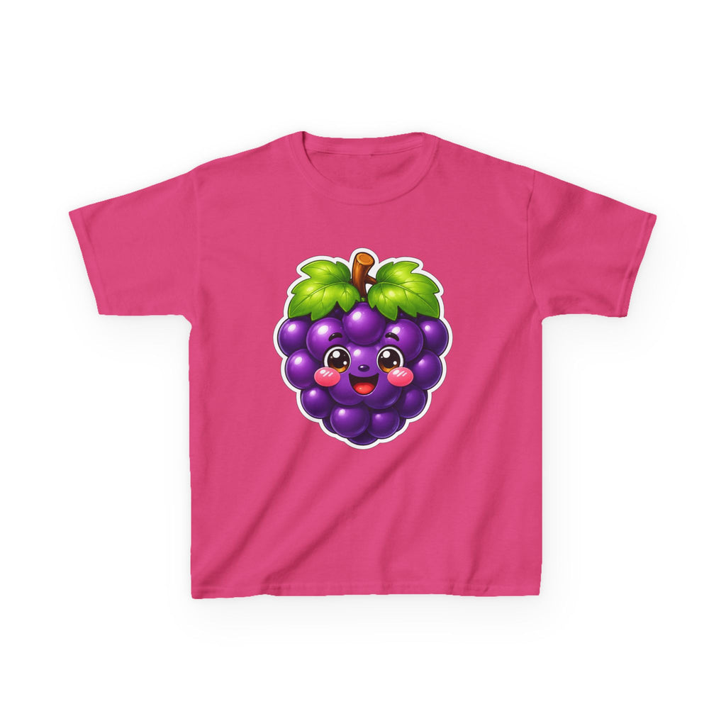 Kids Grape T-Shirt — 'Grape Vibes' Cute Kawaii Happy Grape Cartoon Graphic Tee