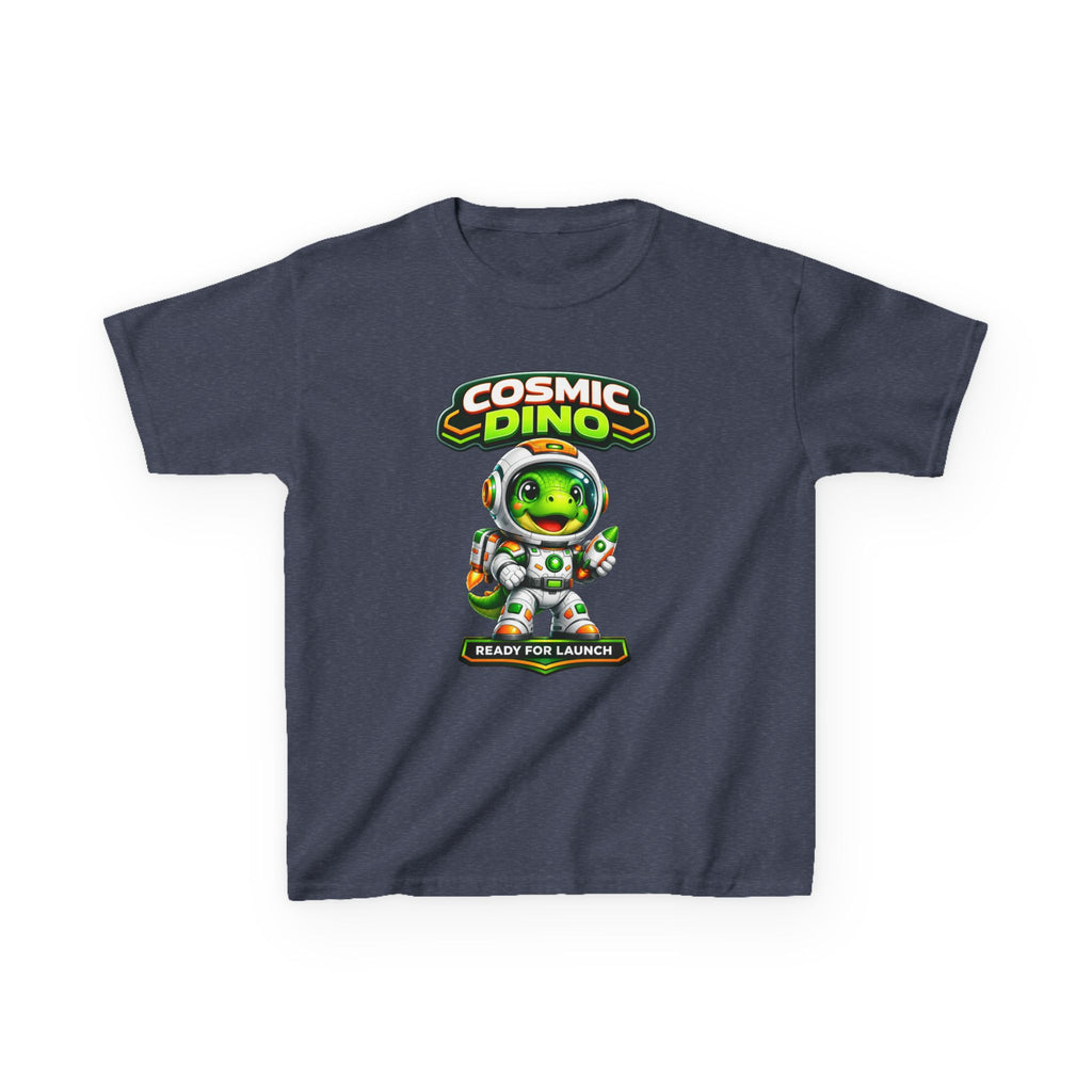 Cosmic Dino Kids T‑Shirt — 'Ready for Launch' Space Dinosaur Tee