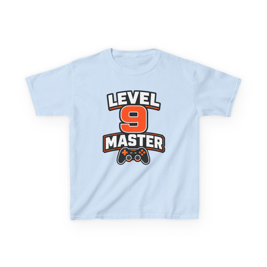 Kids Gaming T-Shirt — 'Level 9 Master' Gamer Graphic Tee
