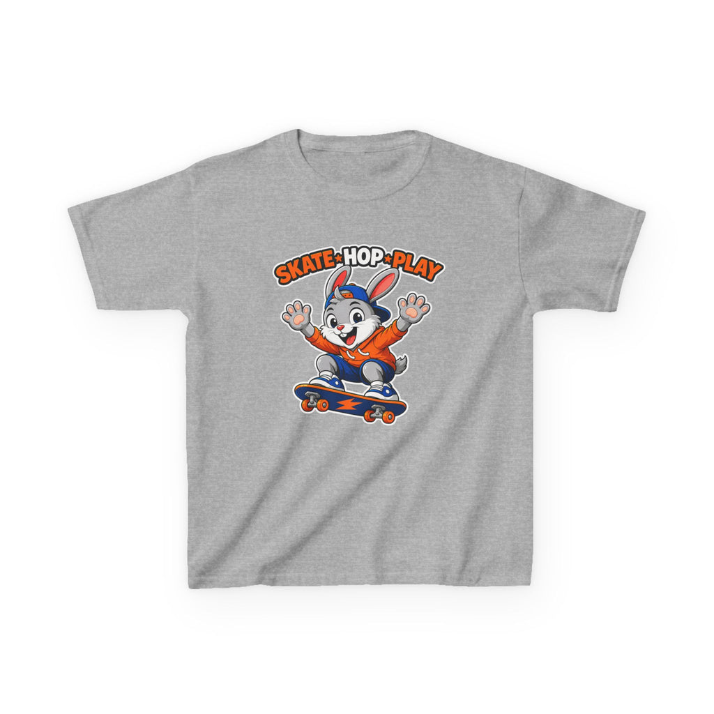 Kids Skate Hop Play T-Shirt — Cute Skateboarding Bunny Tee for Boys & Girls