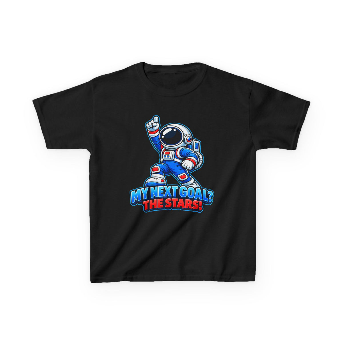 Kidxtr™ Kids Space T-Shirt — 'My Next Goal: The Stars' Astronaut Graphic Tee