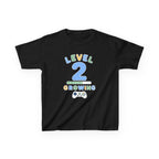 Kids Birthday Gaming T-Shirt — 'Level 2 Growing' Gamer Graphic Tee
