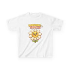 Kids Sunshine T-Shirt — 'Sunshine & Snacks' Smiling Daisy Graphic Tee