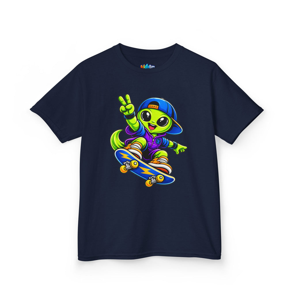 Kidxtr™ Kids Alien T-Shirt — Alien Skateboarding Graphic Tee