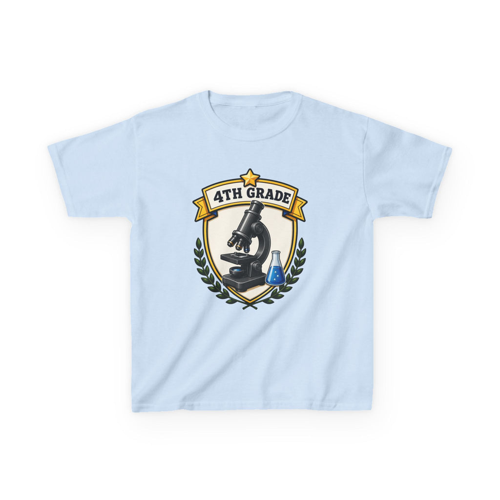 Kids 4th Grade T-Shirt — 'Microscope Science' Back-to-School Graphic Te