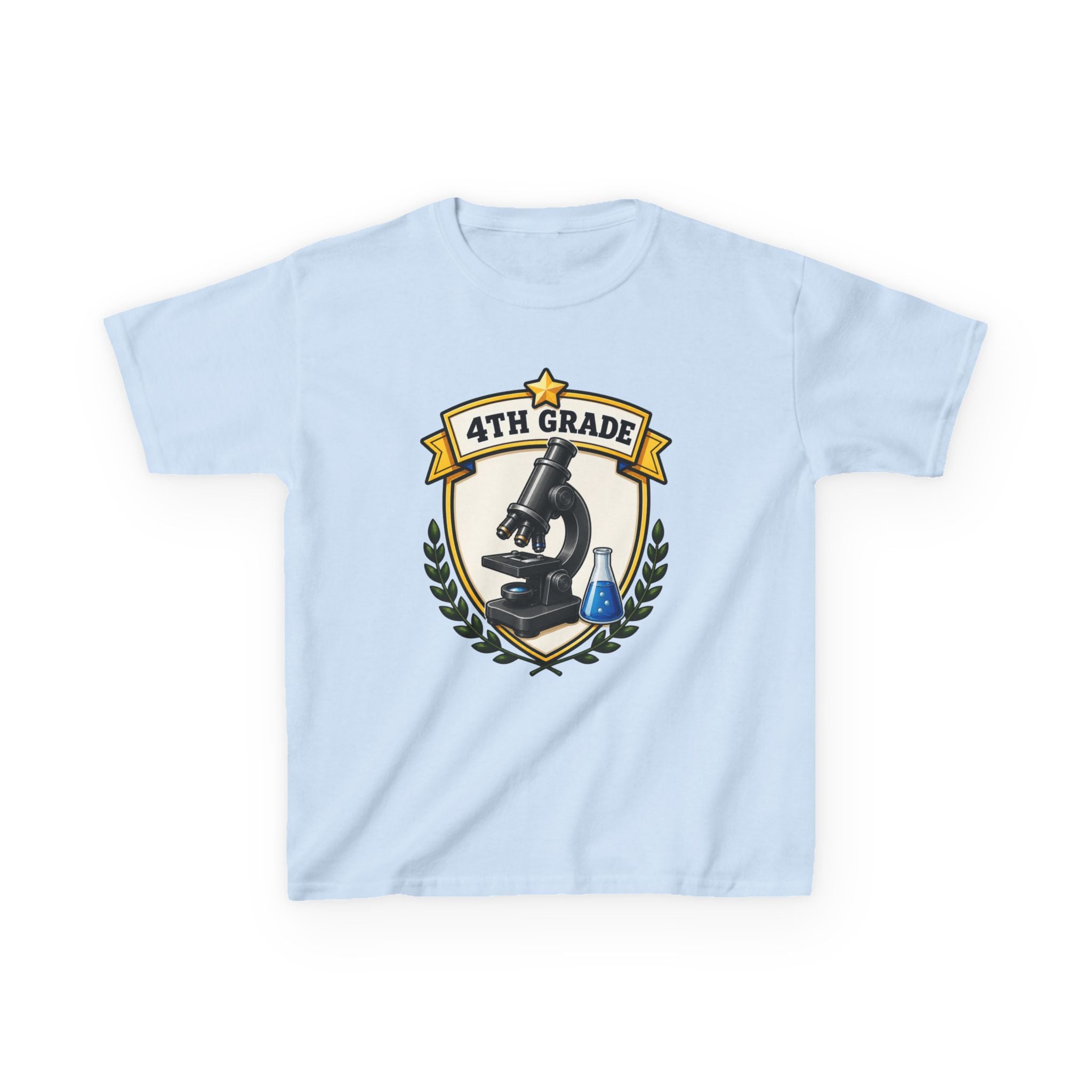 Kids 4th Grade T-Shirt — 'Microscope Science' Back-to-School Graphic Te