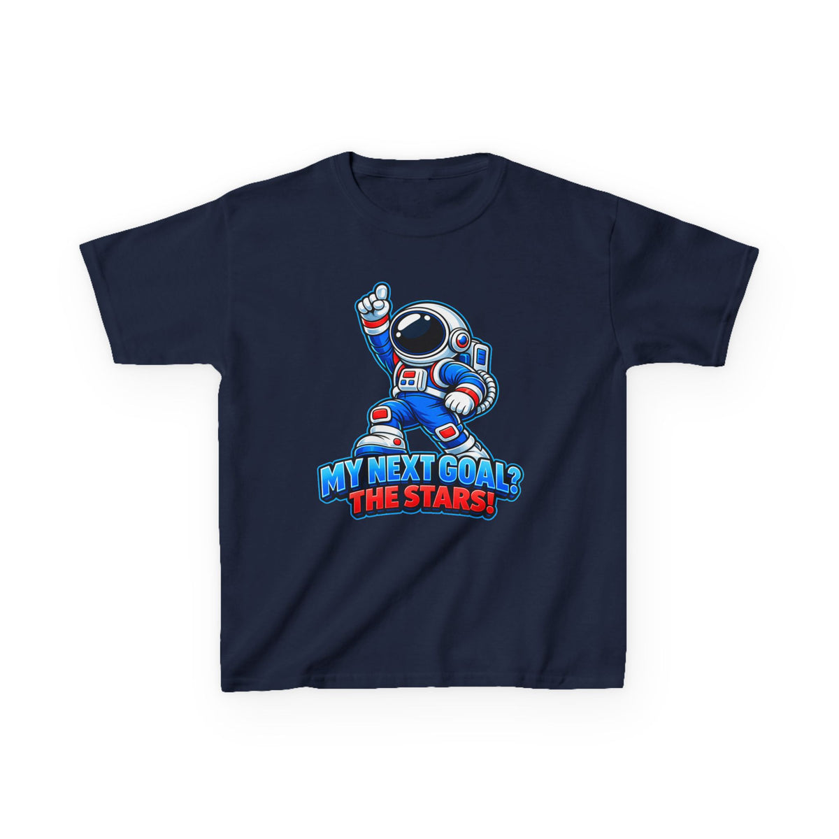 Kidxtr™ Kids Space T-Shirt — 'My Next Goal: The Stars' Astronaut Graphic Tee