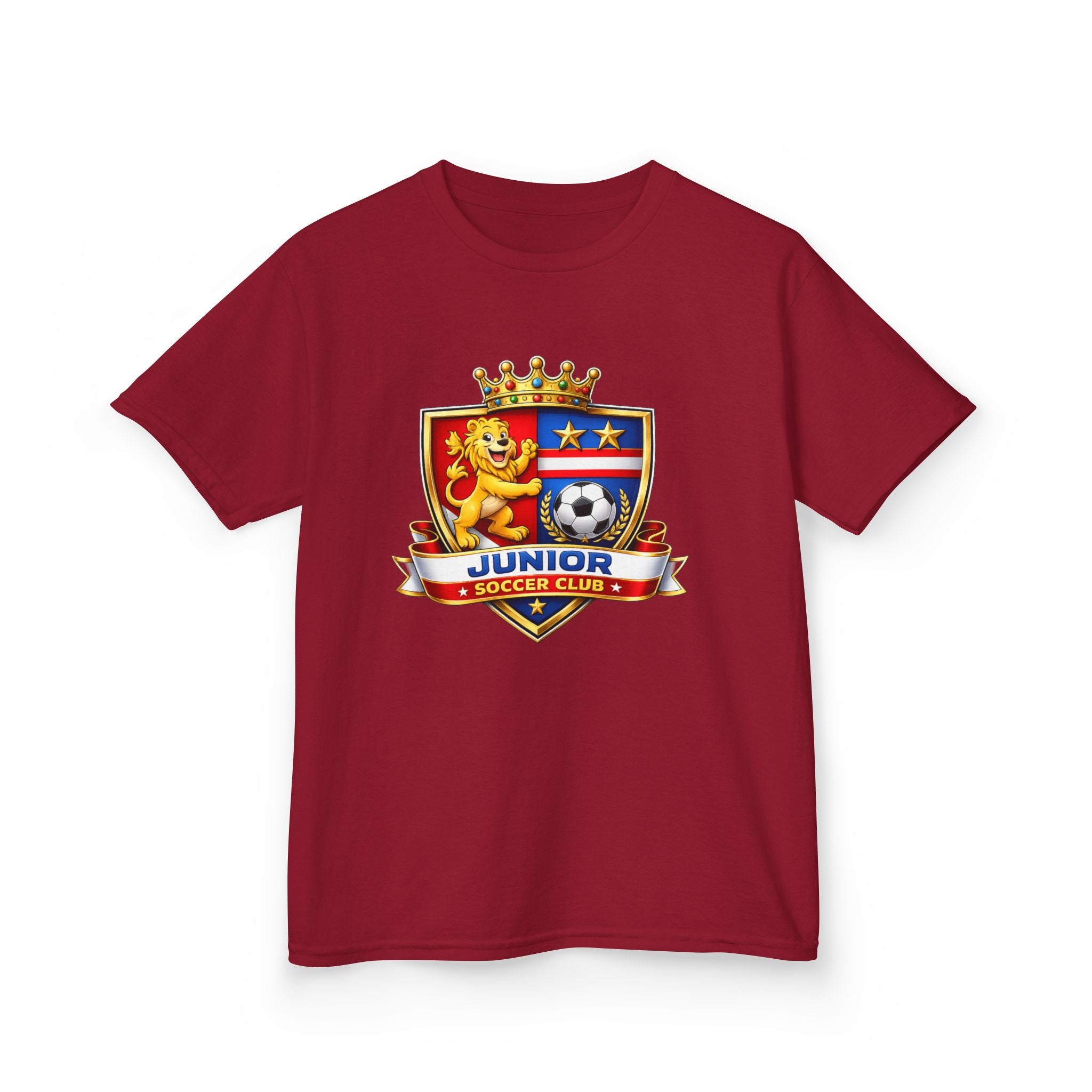 Kids Soccer T-Shirt — 'Junior Soccer Club' Crest Graphic Tee