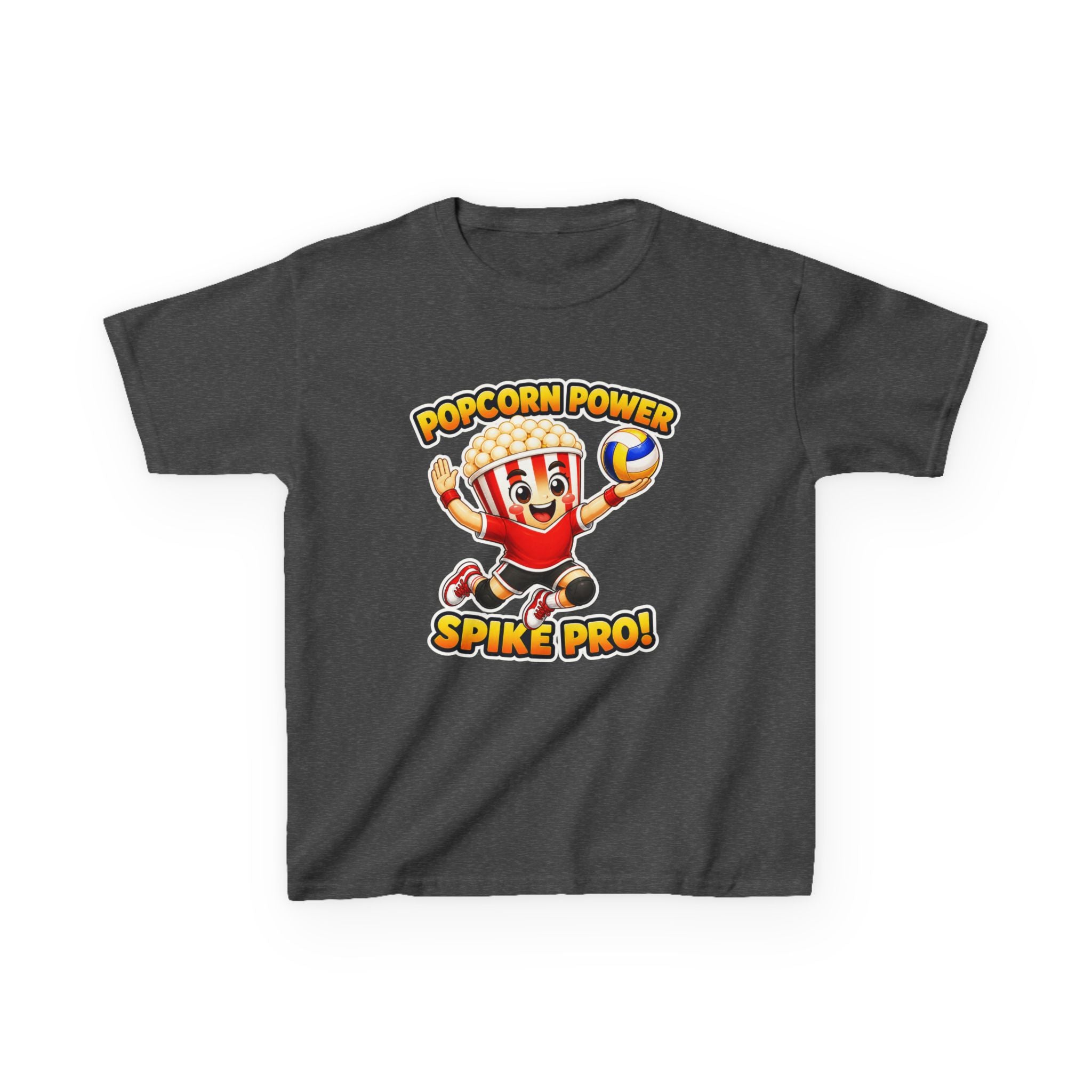 Kids Volleyball T-Shirt — 'Popcorn Power' Spike Pro Graphic Tee