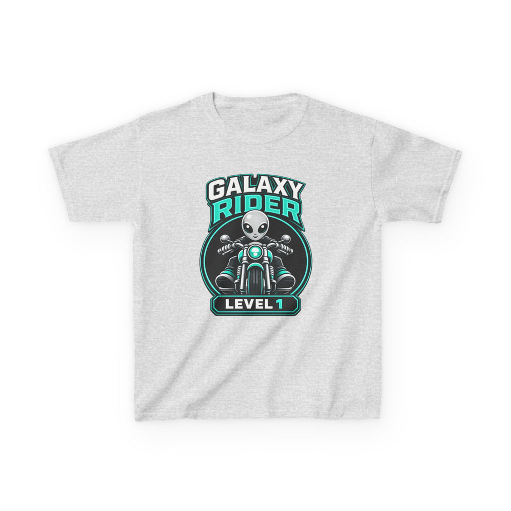 Kids Alien T-Shirt — 'Galaxy Rider Level 1' Alien Motorcycle Graphic Tee