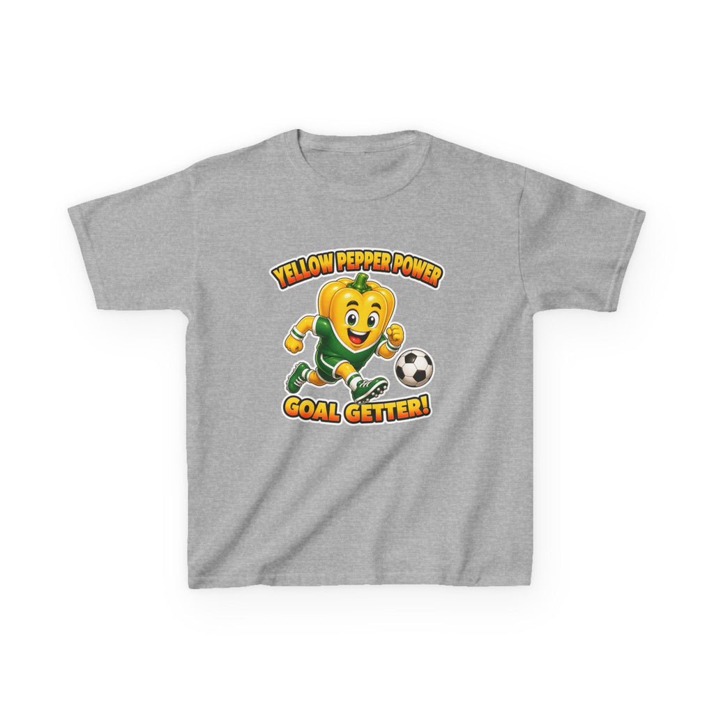 Kids Soccer T-Shirt — 'Yellow Pepper Power' Goal Getter Graphic Tee
