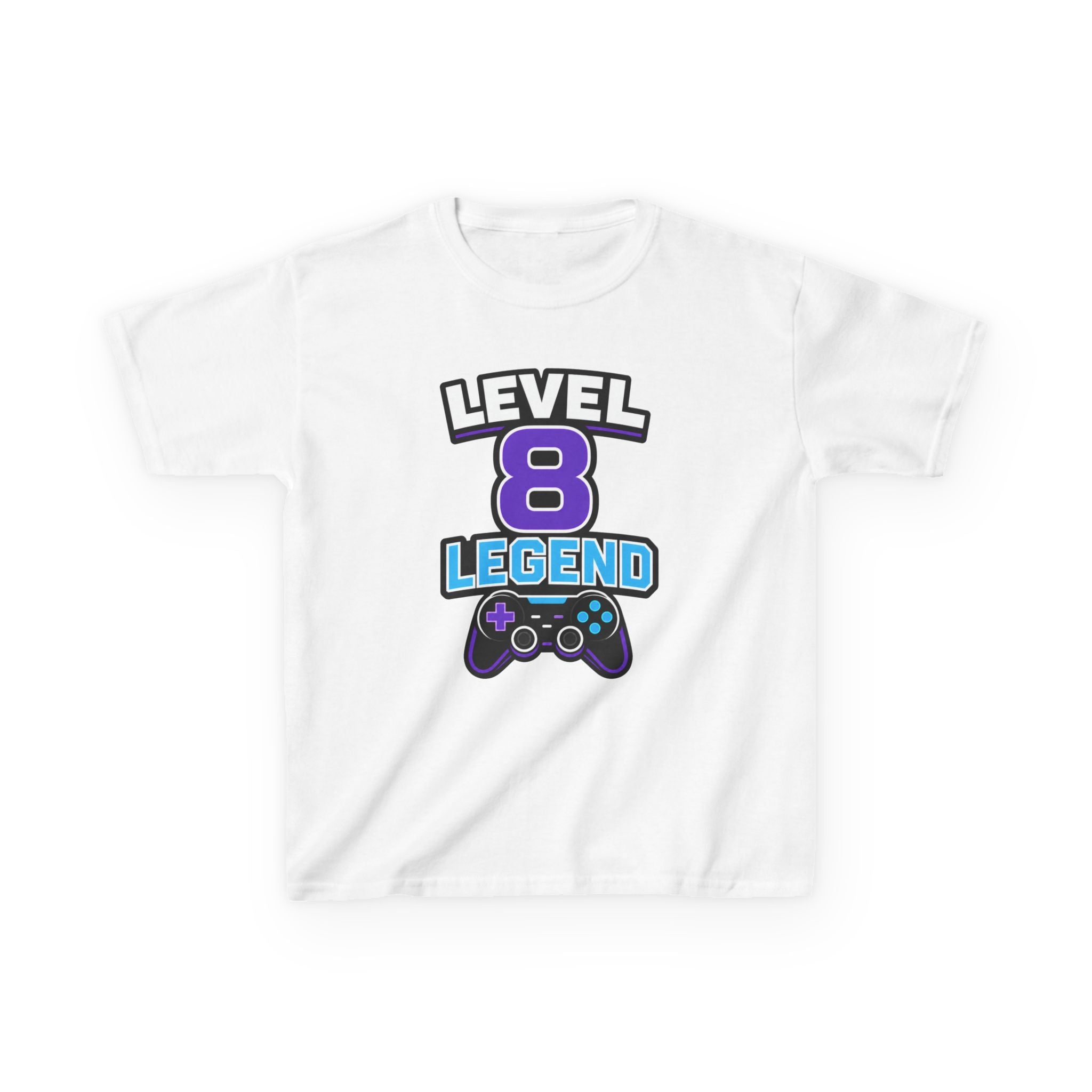 Kids Gaming T-Shirt — 'Level 8 Legend' Gamer Graphic Tee