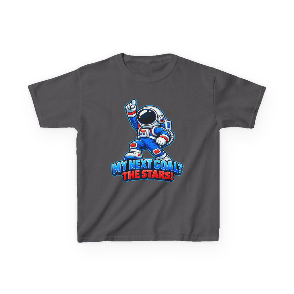 Kidxtr™ Kids Space T-Shirt — 'My Next Goal: The Stars' Astronaut Graphic Tee