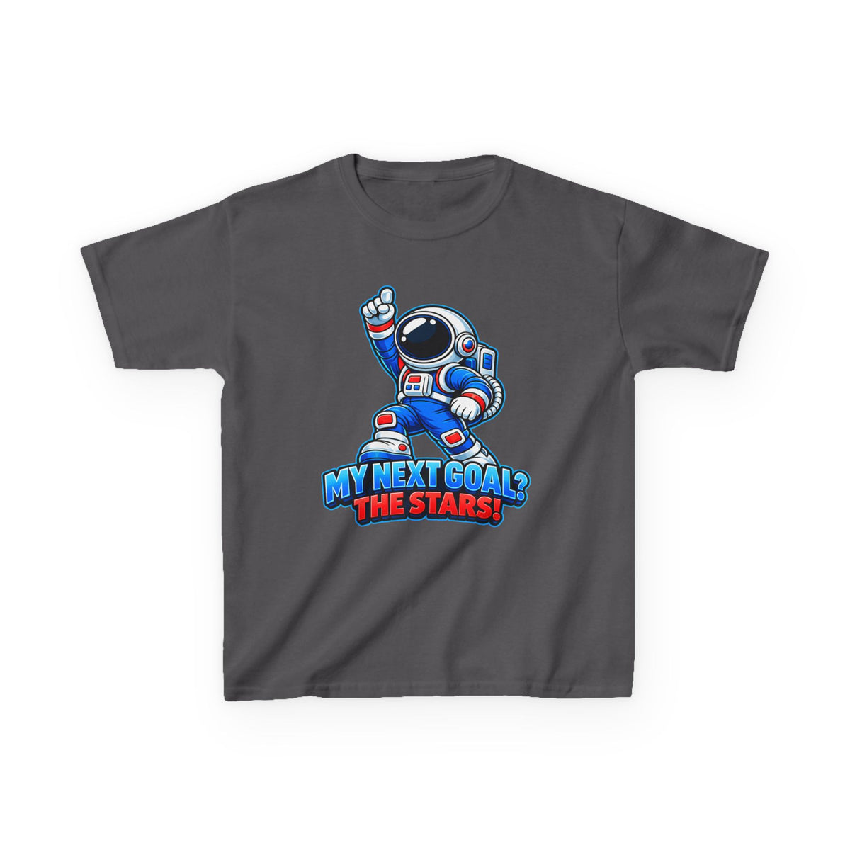 Kidxtr™ Kids Space T-Shirt — 'My Next Goal: The Stars' Astronaut Graphic Tee